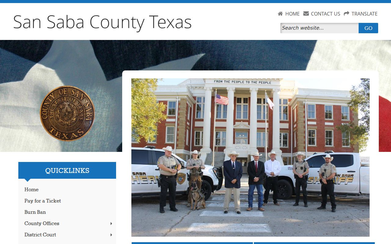 San Saba County sheriff arrest records and public information page