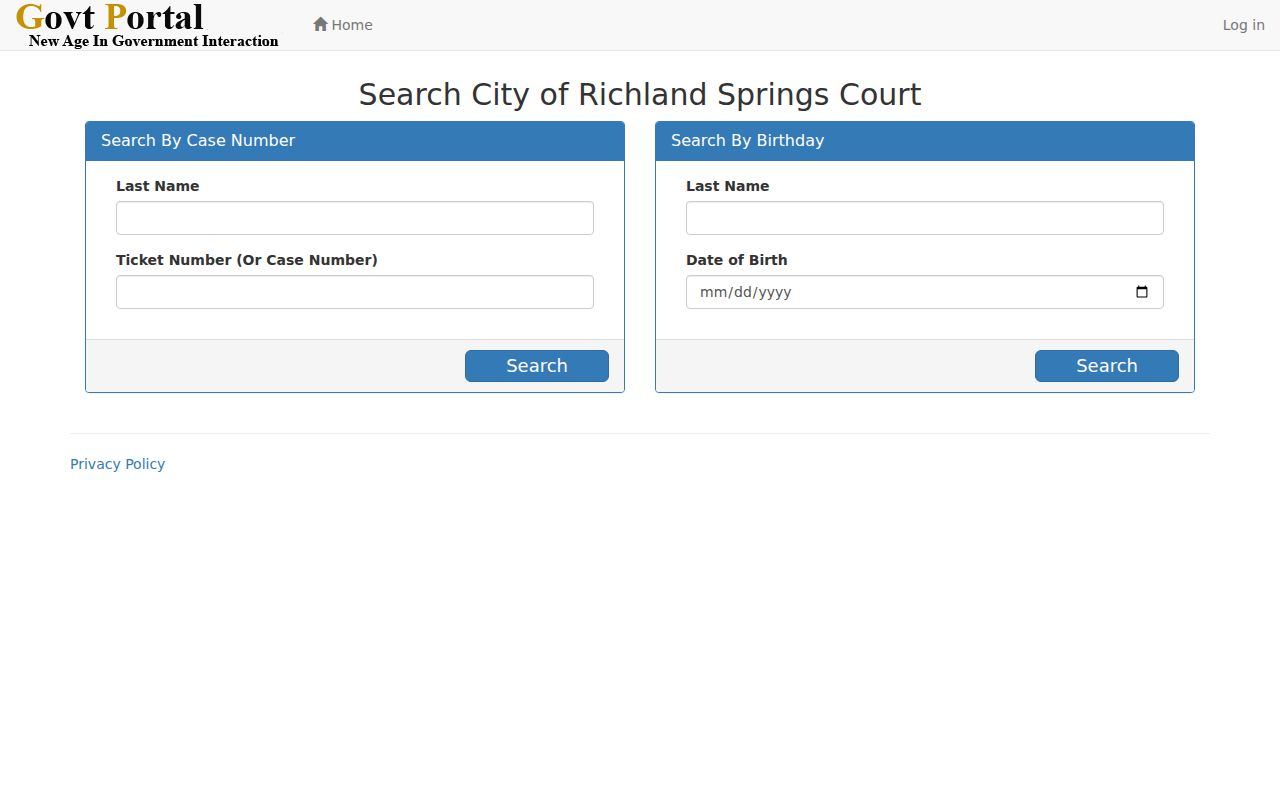 Richland Springs criminal records ticket and case search portal
