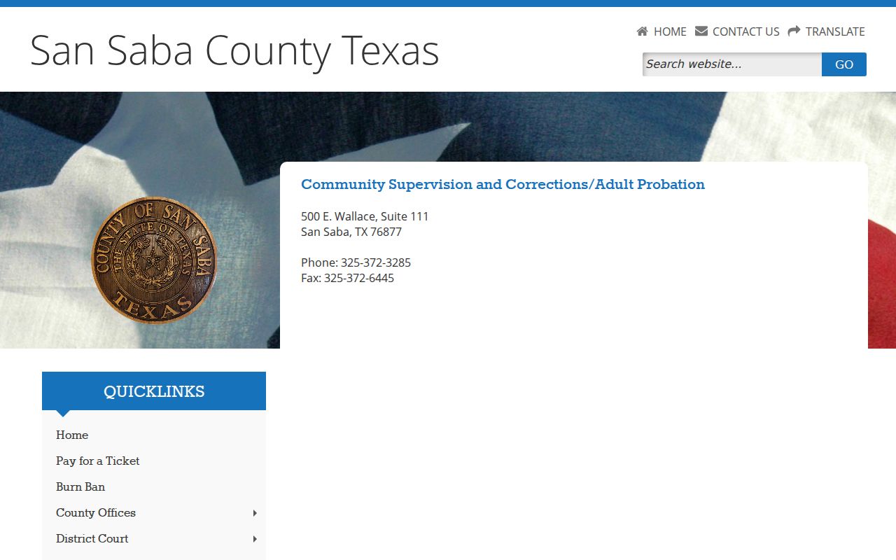 San Saba County criminal records probation office