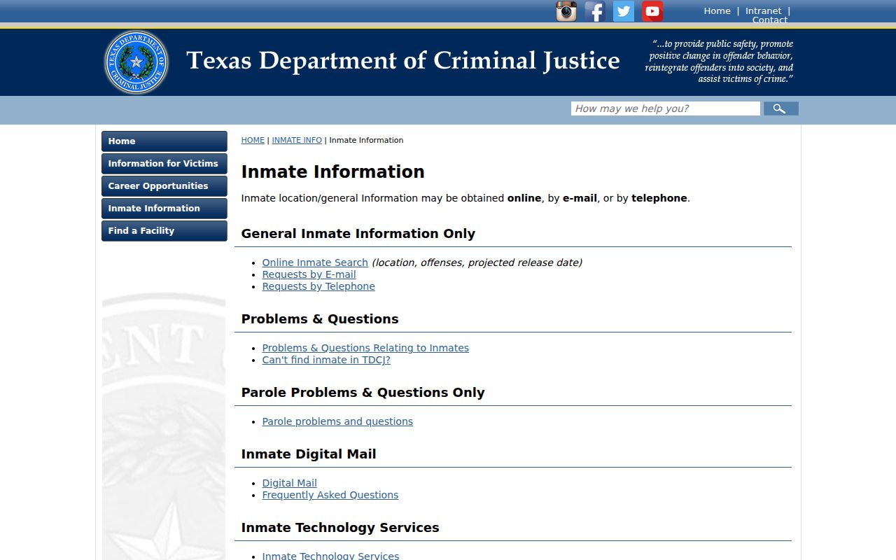 San Saba County criminal history TDCJ inmate information
